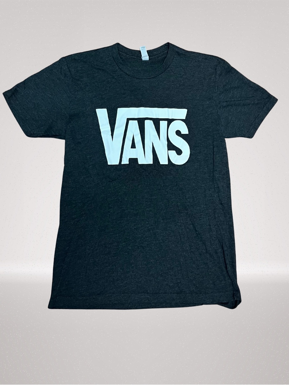 Vans Women’s Classic Logo T-Shirt Size Small Black Heather Short Sleeve
